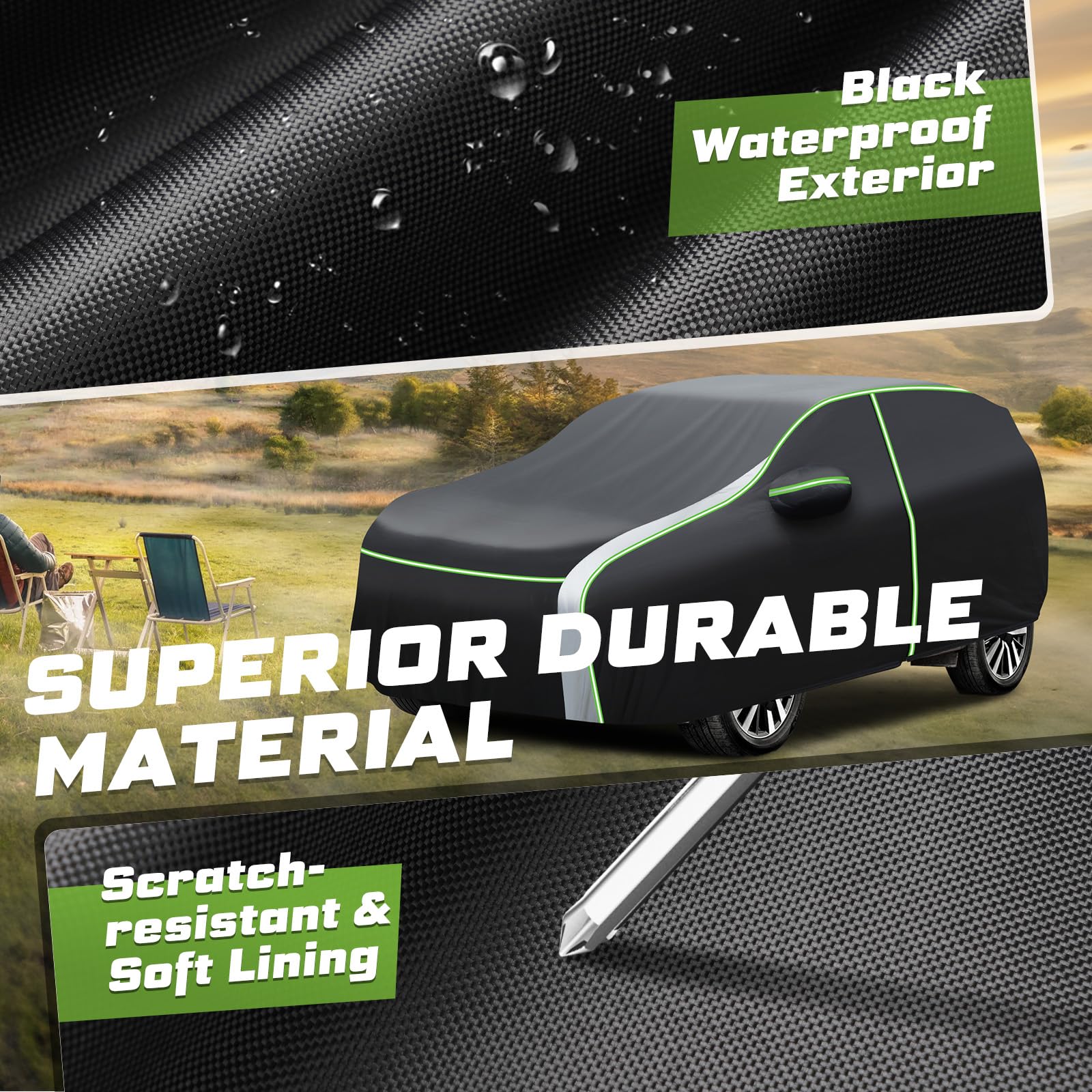 Mixsuper Liner 7-layer polyester with silver coating guards against sun damage.