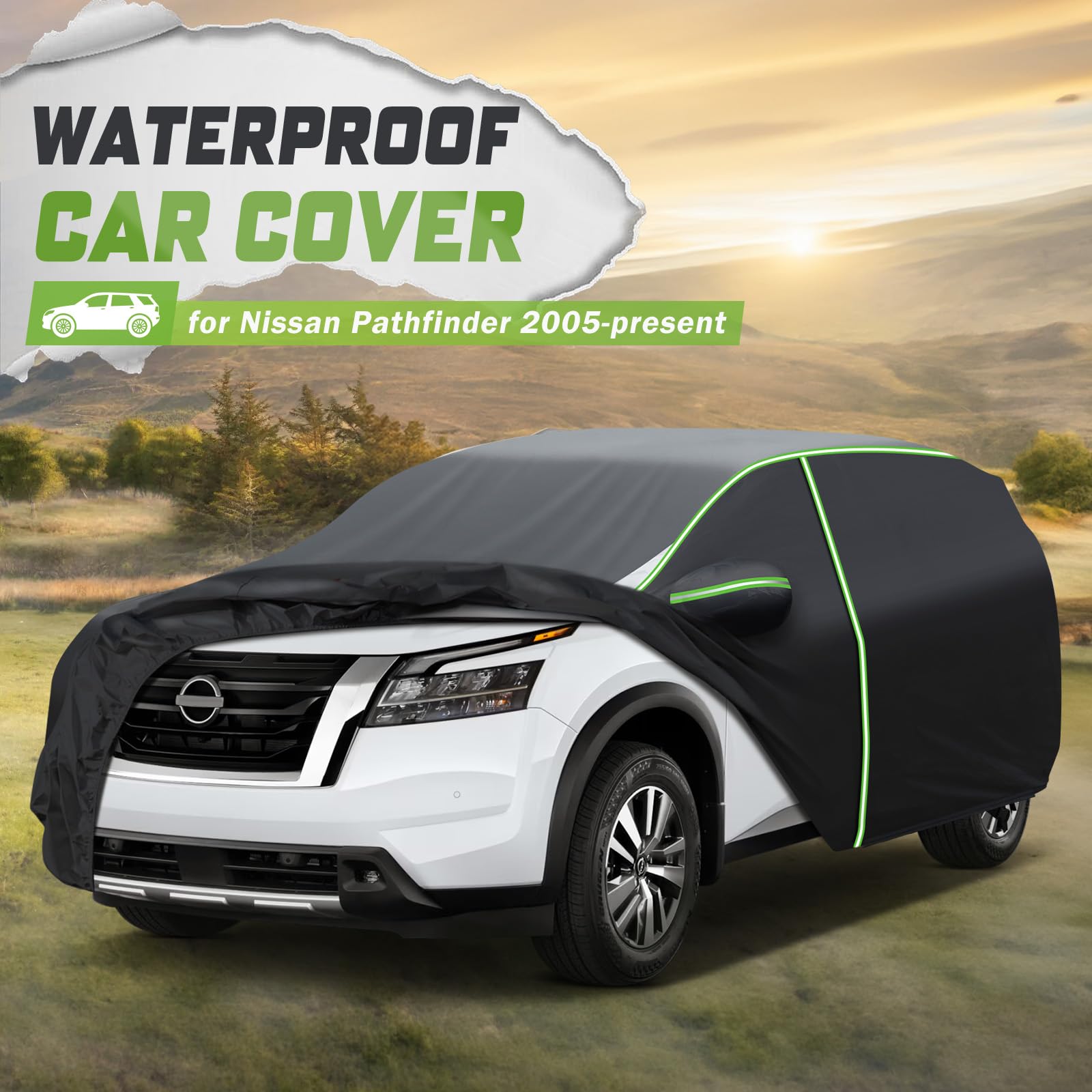 Mixsuper Liner Pathfinder cover features reflective strips for safer nighttime parking.