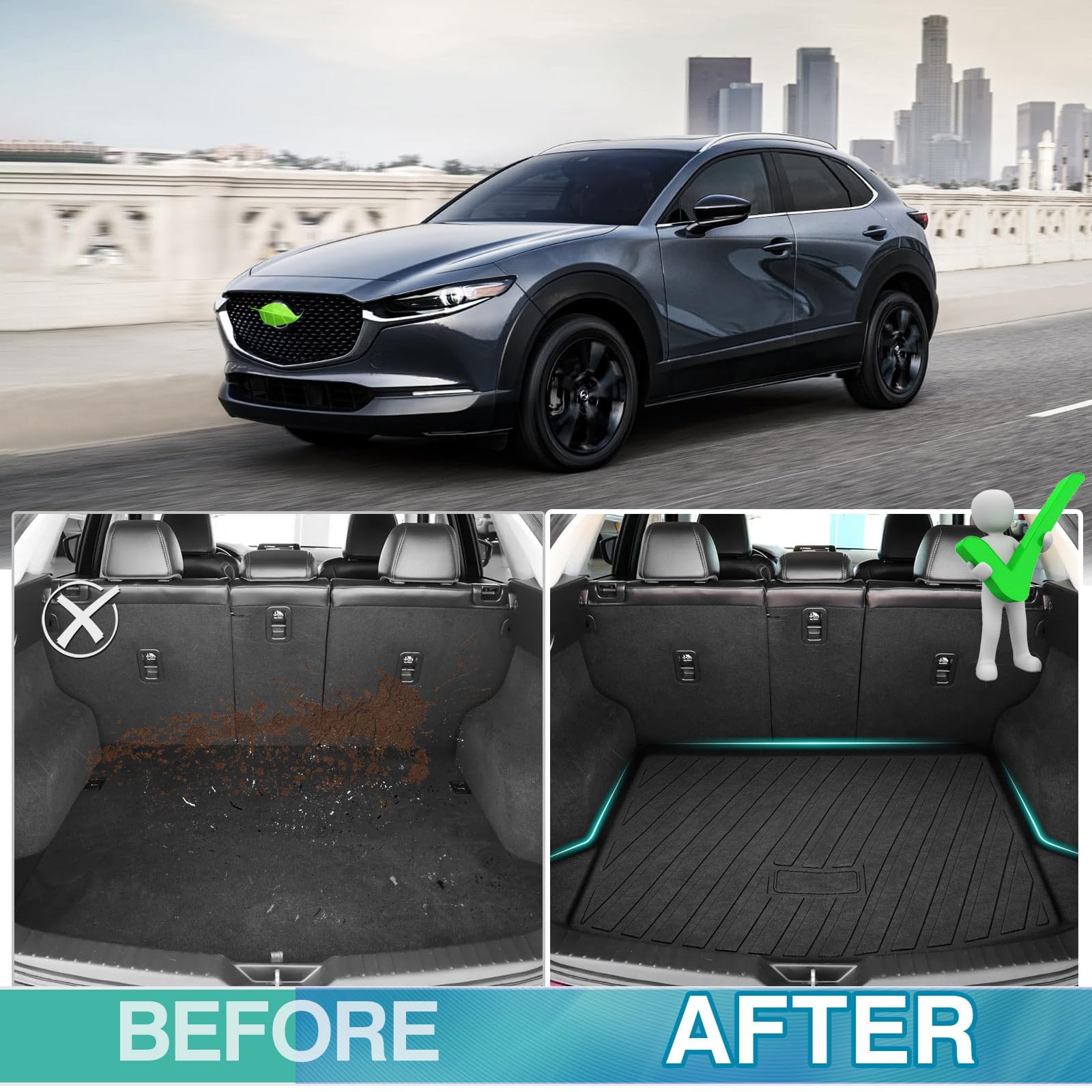 Mixsuper non-slip trunk liner features a textured surface to prevent shifting