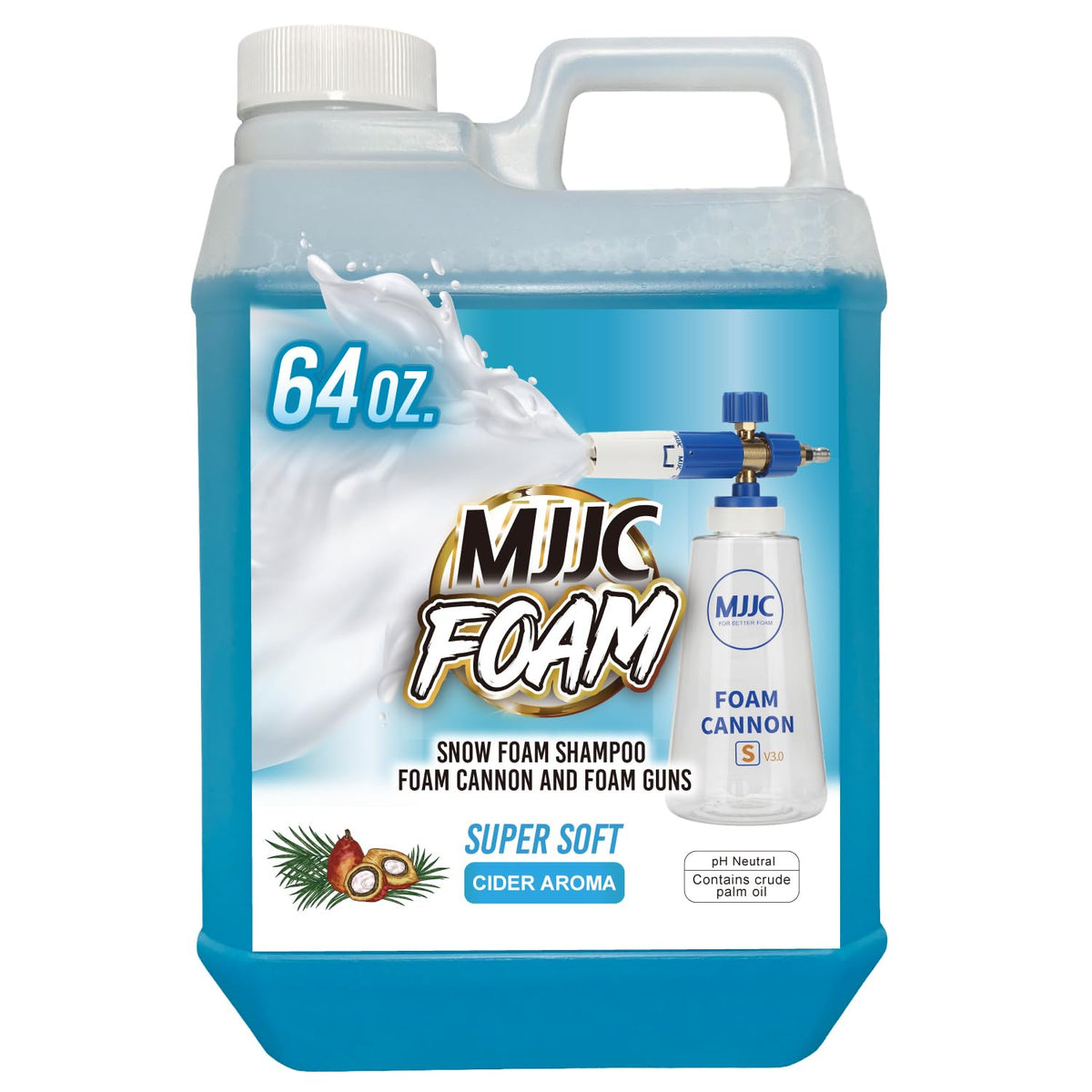 MJJC Foam bottle pour showing concentrate delivering rich foam for quick wash