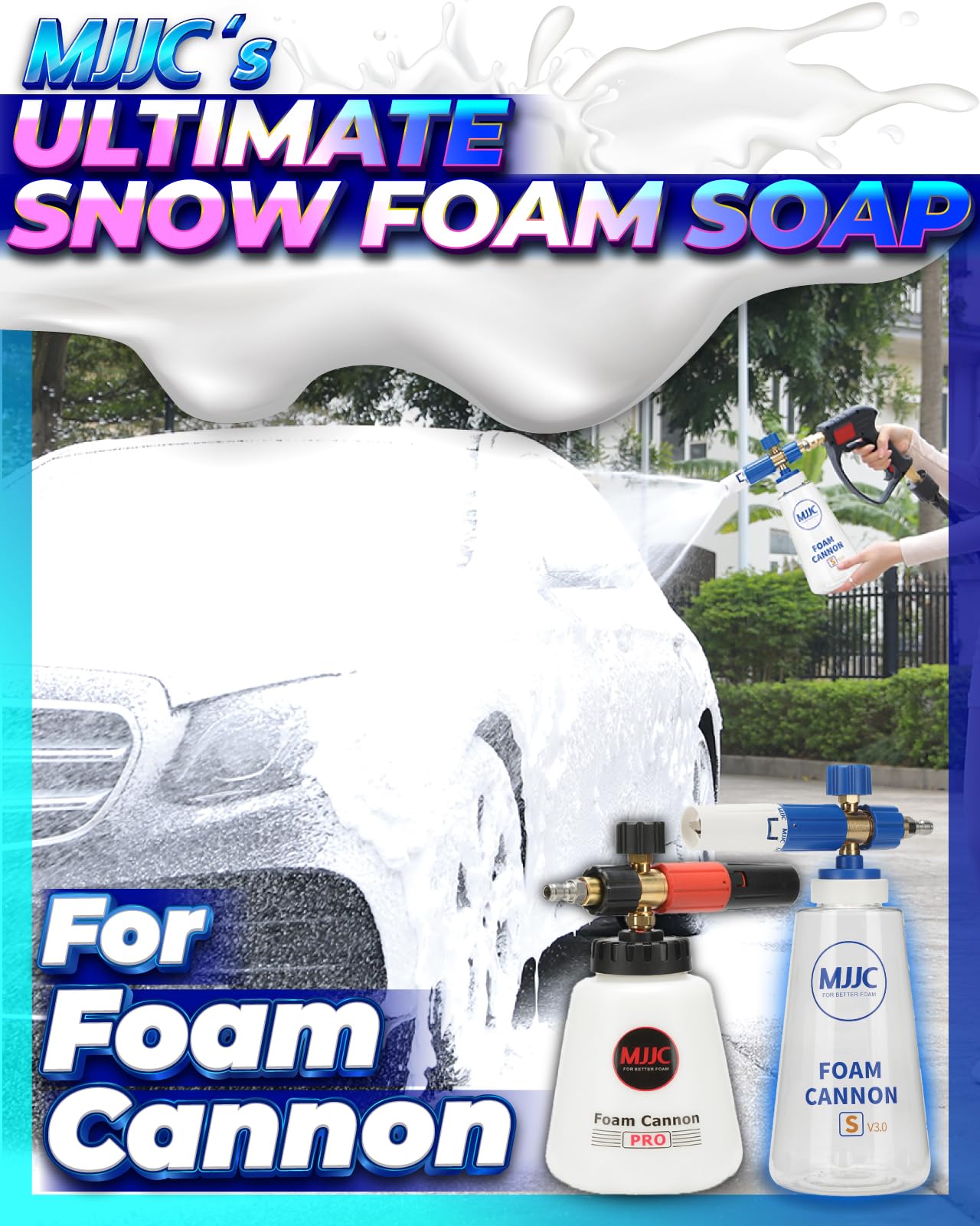 MJJC Foam cloud on car demonstrates long-lasting cling for easier wash