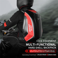 mjmoto backpack with reflective material enhances night visibility for riders