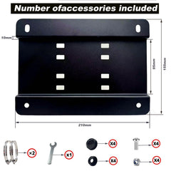 MJNAUY 3-inch grille bracket side profile demonstrates adjustable fit for multiple grille guards.