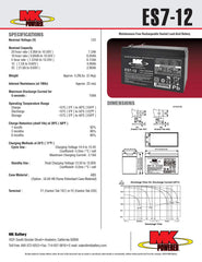MK Battery ES7-12 terminal detail highlights secure F1 connections for easy setup.