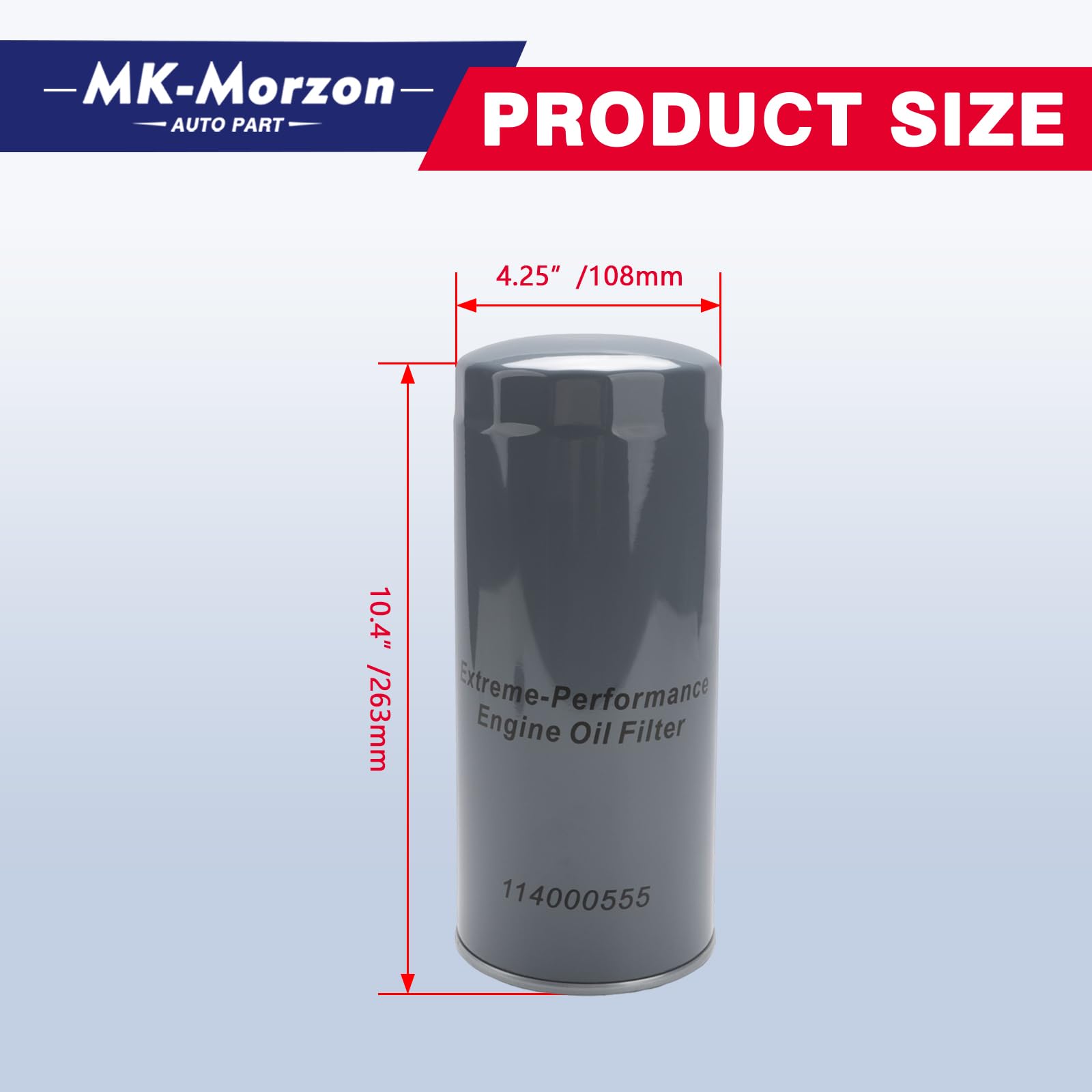 MK-Morzon oil filter close-up of metal housing for durability