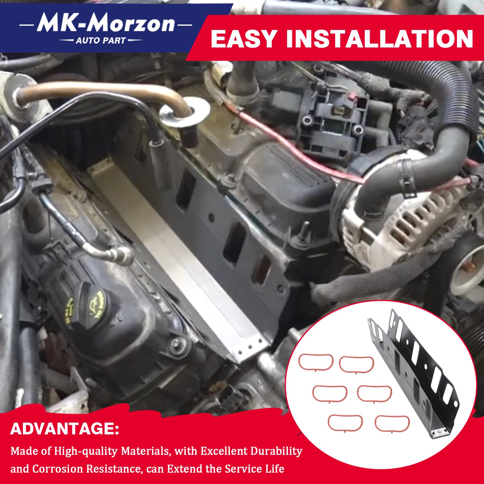 Six intake manifold rings included with the gasket set.
