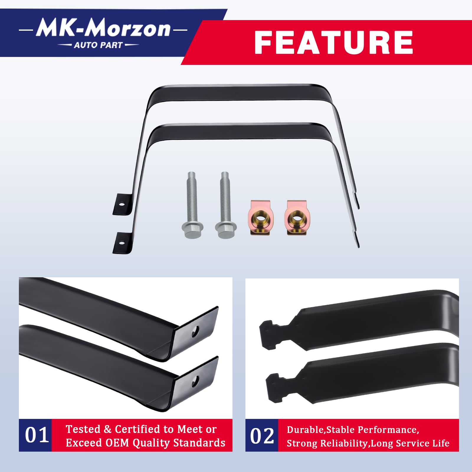 MK-Morzon packaged includes two brackets and fasteners clearly shown.