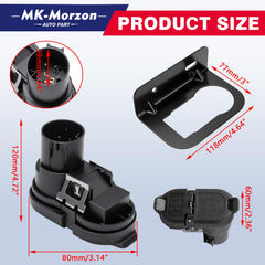 MK-Morzon packaging shows included connector, bracket, and screws for setup.