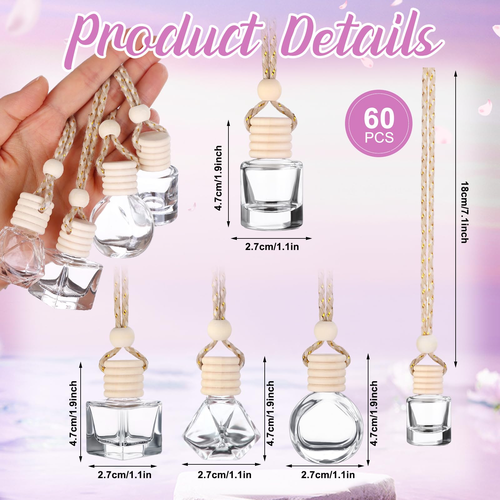 Mkhaslri hanging diffuser pendant for portable scent in car.