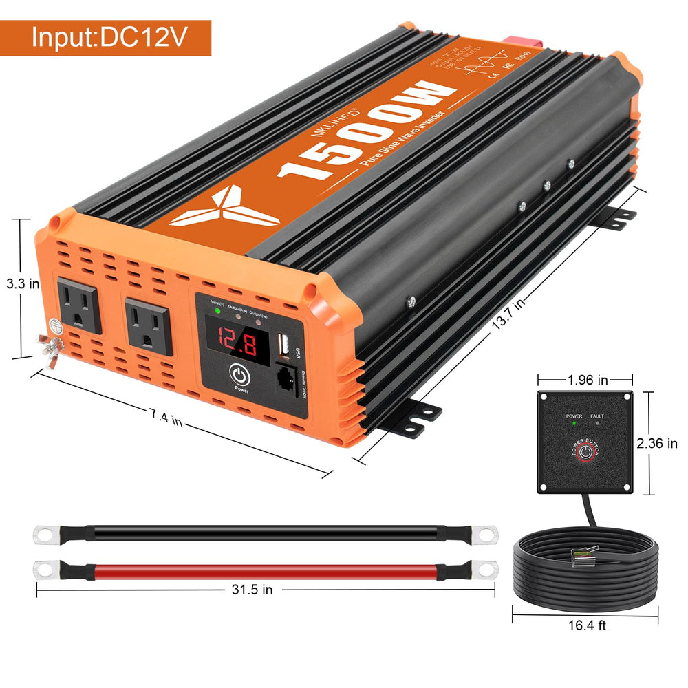 MKLIHFD 12V to 120V output demonstrates portable AC conversion
