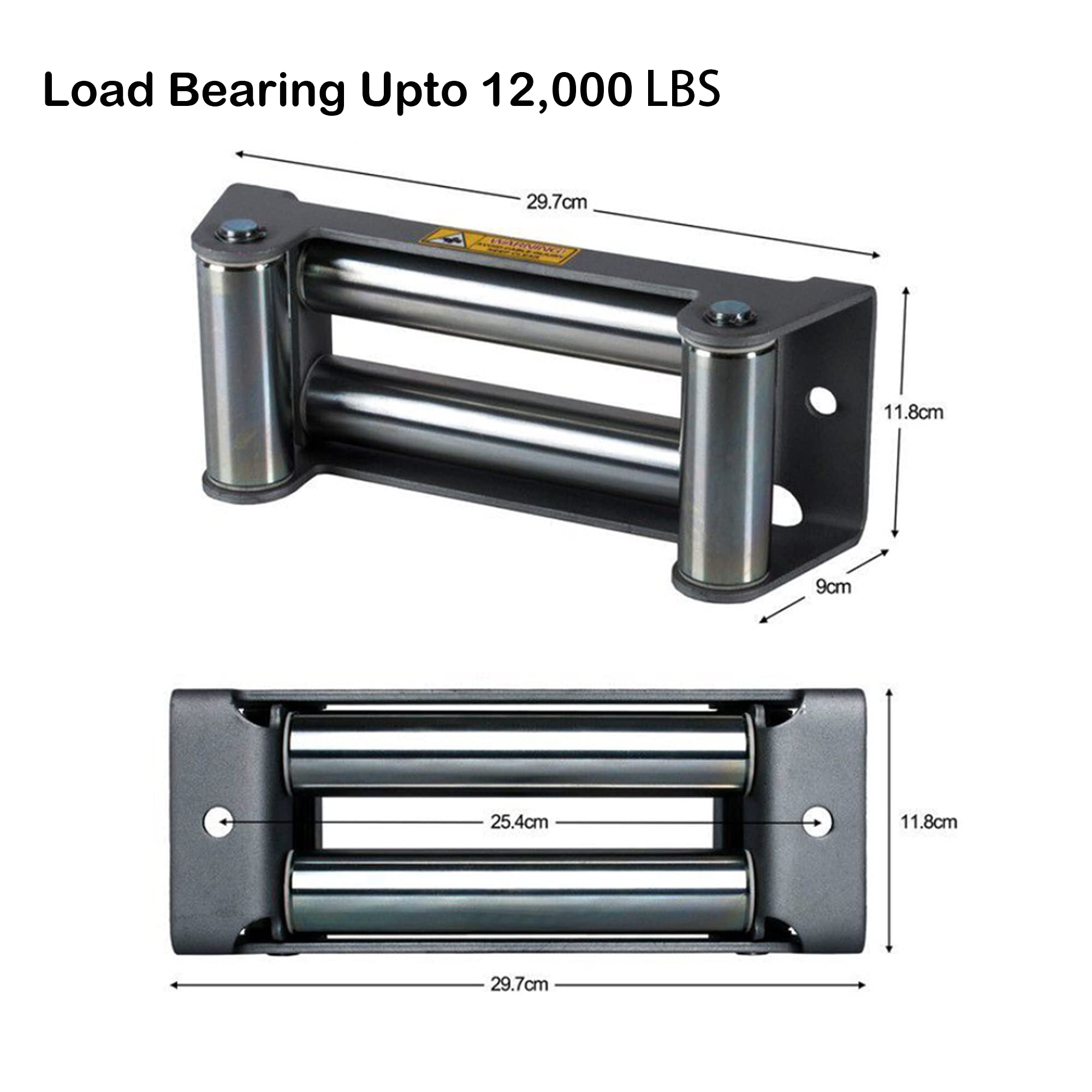 MLHpeak 4-way winch fairlead with stainless rollers for versatile angle pulls.
