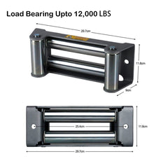 MLHpeak 4-way winch fairlead with stainless rollers for versatile angle pulls.