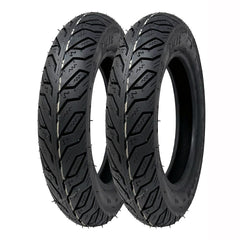 MMG tubeless tire set for front and rear, offering dependable handling on diverse roads.