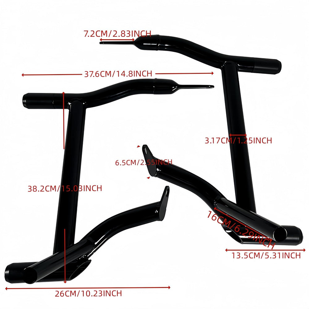 M Maintenanse saddlebag guards rails detail highlights rugged mounting hardware.