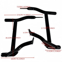 M Maintenanse saddlebag guards rails detail highlights rugged mounting hardware.
