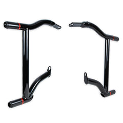 M Maintenanse saddlebag guards on the right side shield Harley touring bags.