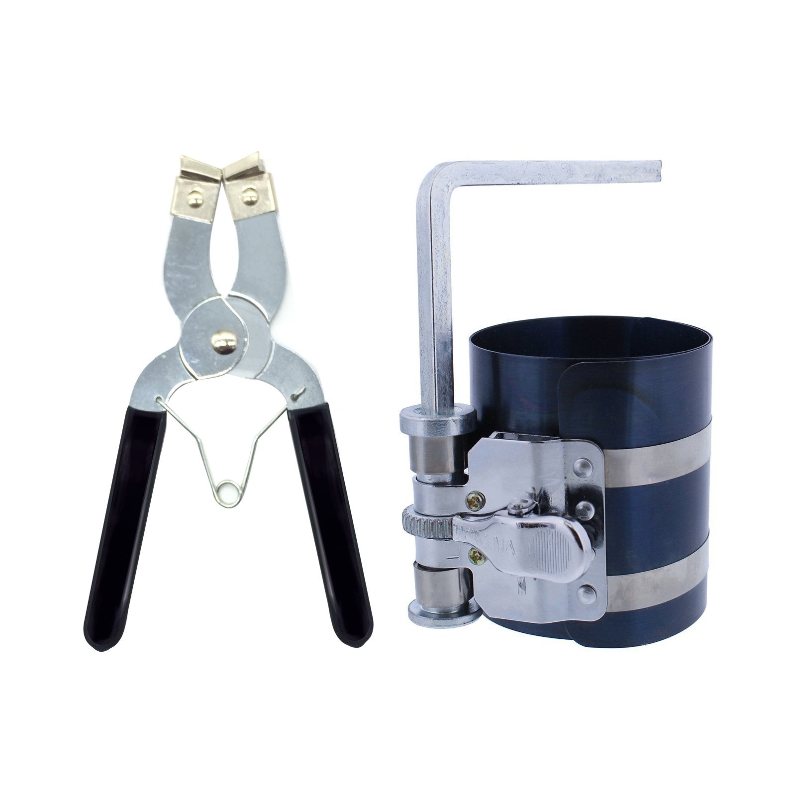 MMonDod piston ring plier in hand for precise ring seating.