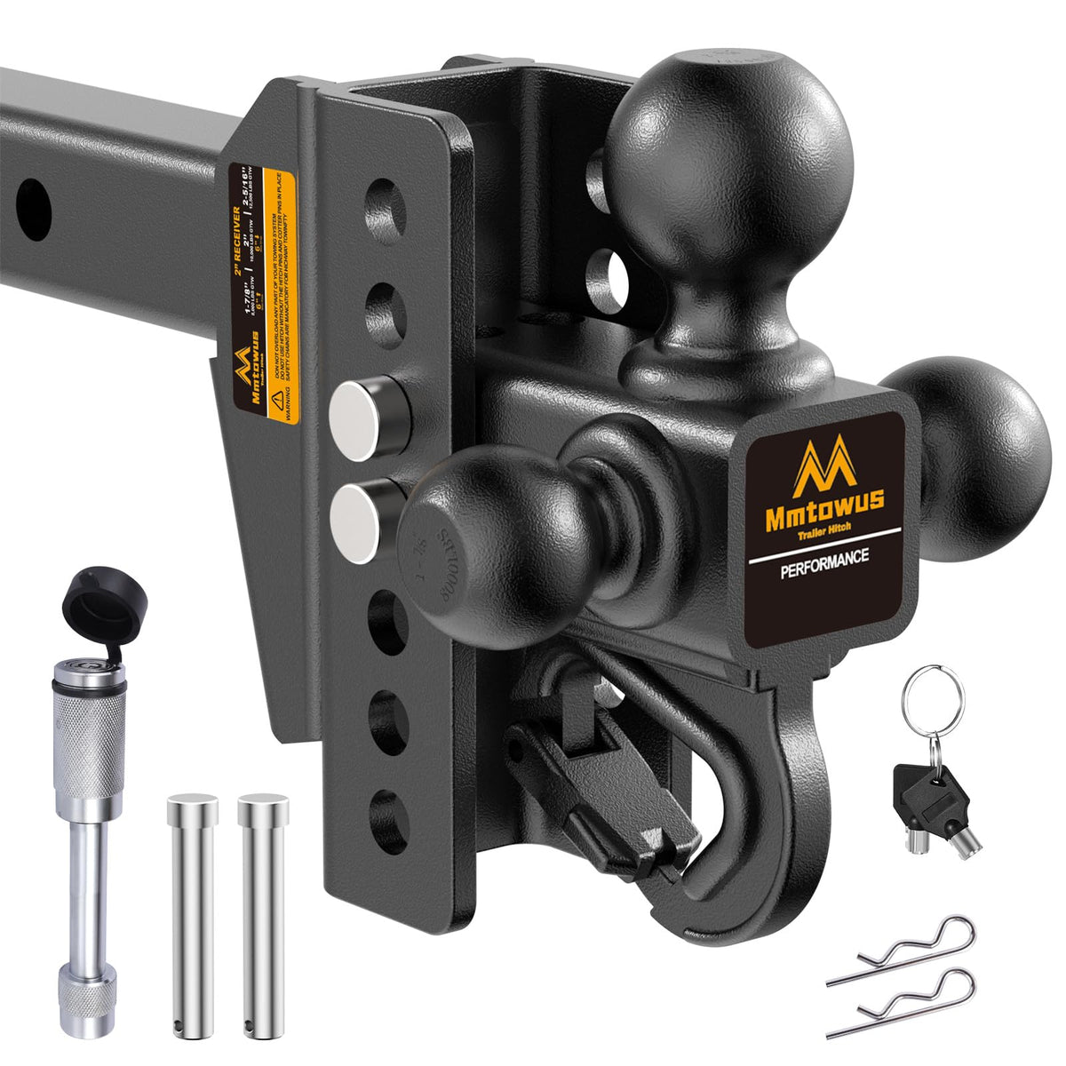 MMTowus tri-ball hitch assembly for versatile trailer connections