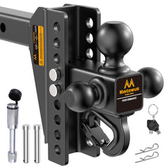 Mmtowus tri-ball hitch one-piece design enables versatile towing for multiple trailer types.