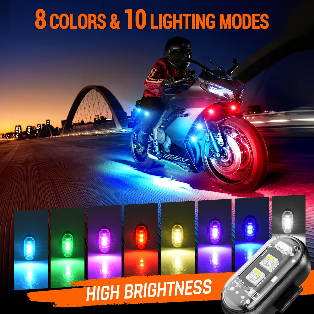 MNJ Motor LED strobe with 8 colors for versatile signaling at a glance