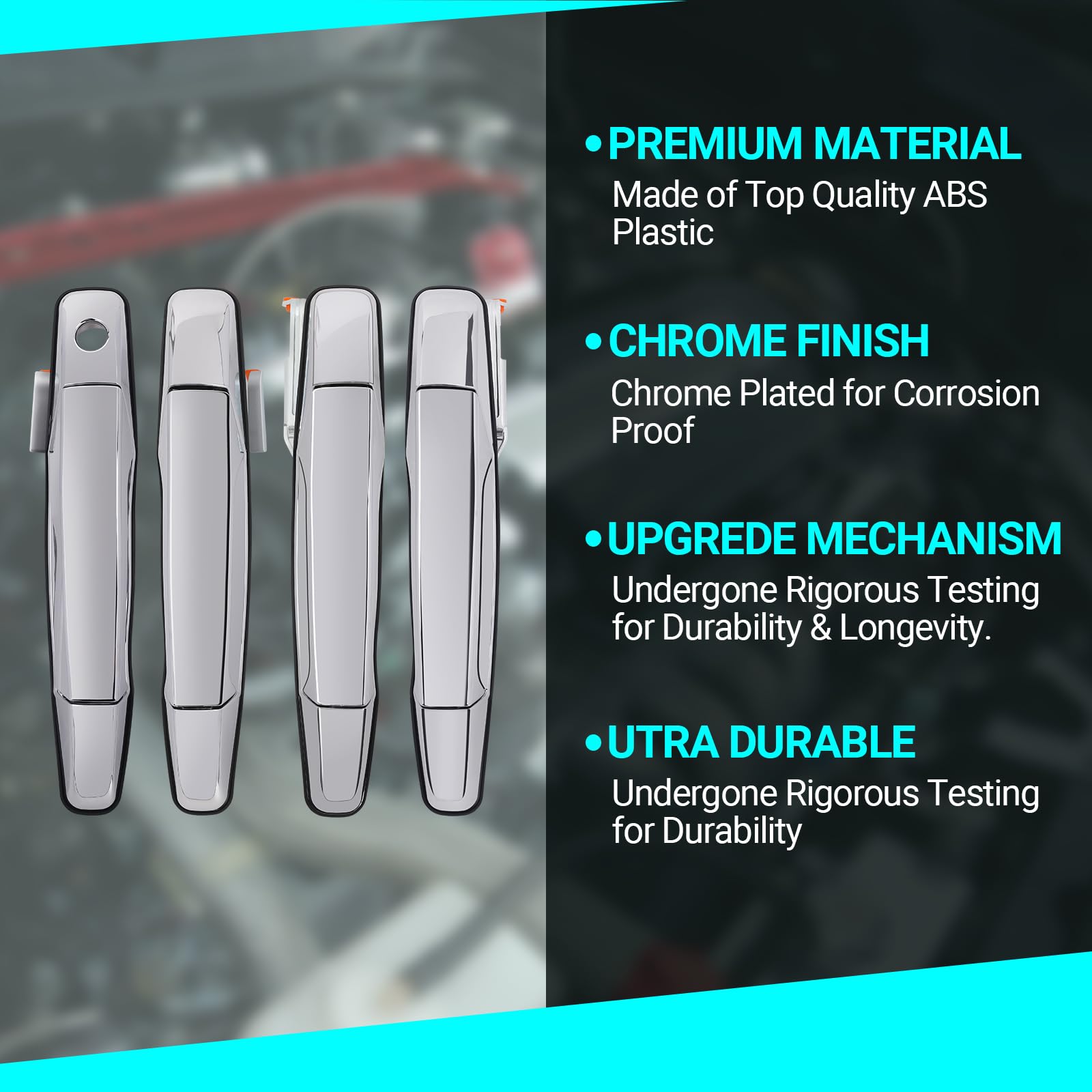 MNJWS 4pc door handle kit pack, complete exterior replacement for GM SUVs