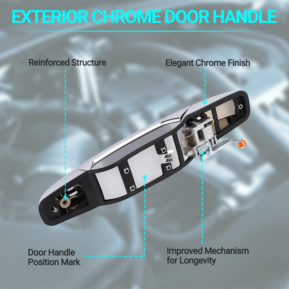 MNJWS chrome door handle durable finish—long-lasting exterior upgrade