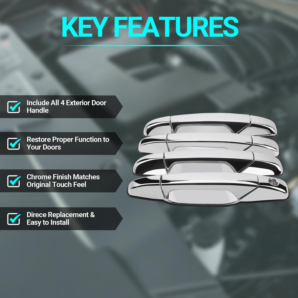 MNJWS exterior chrome door handle rear-right upgrade with polished chrome