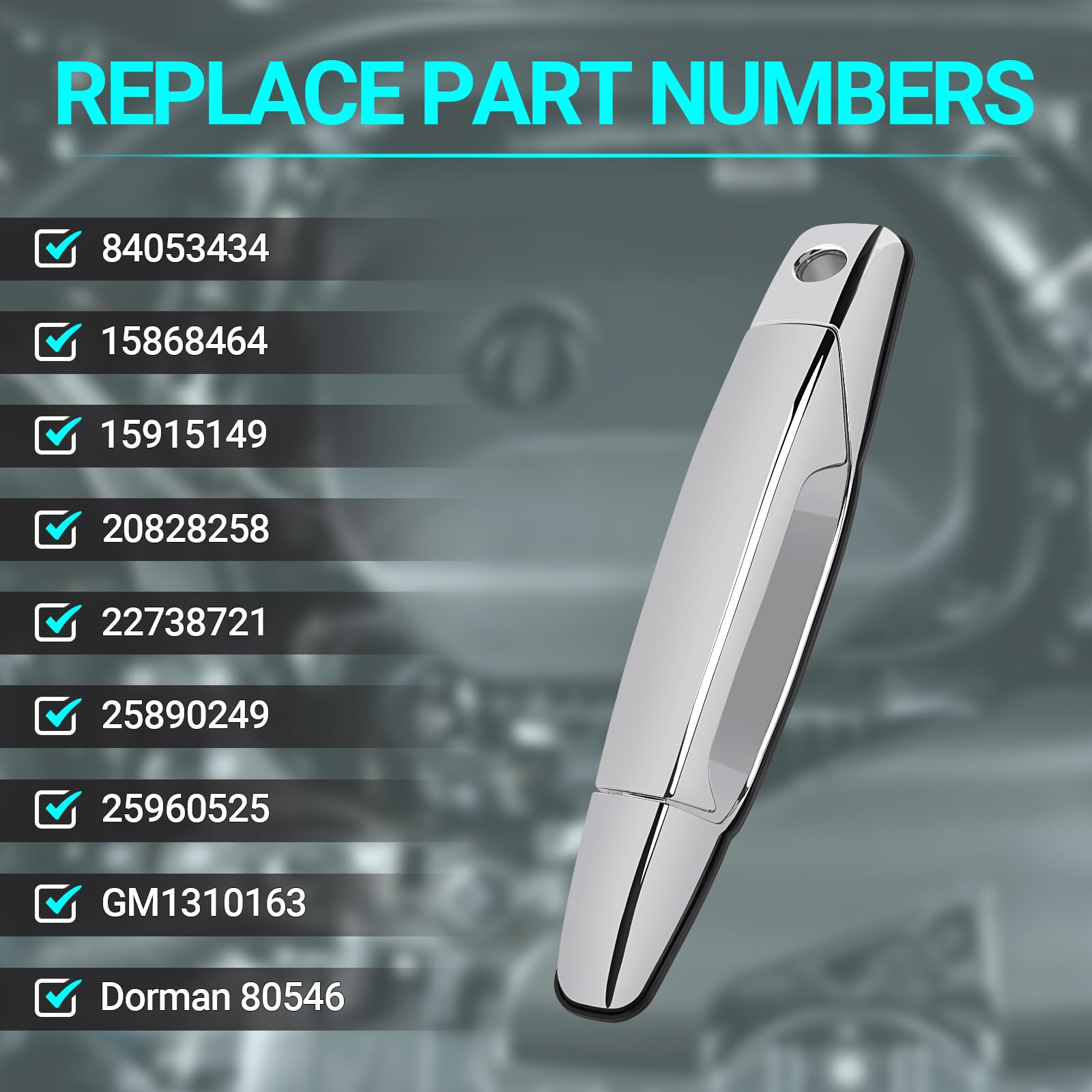 MNJWS front-driver side handle assembly with screws for quick replacement