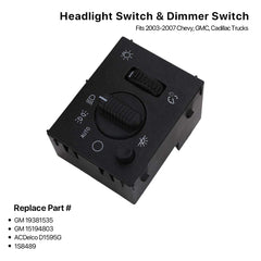 MNJWS headlight switch dimmer side connector close-up shows direct-fit compatibility.