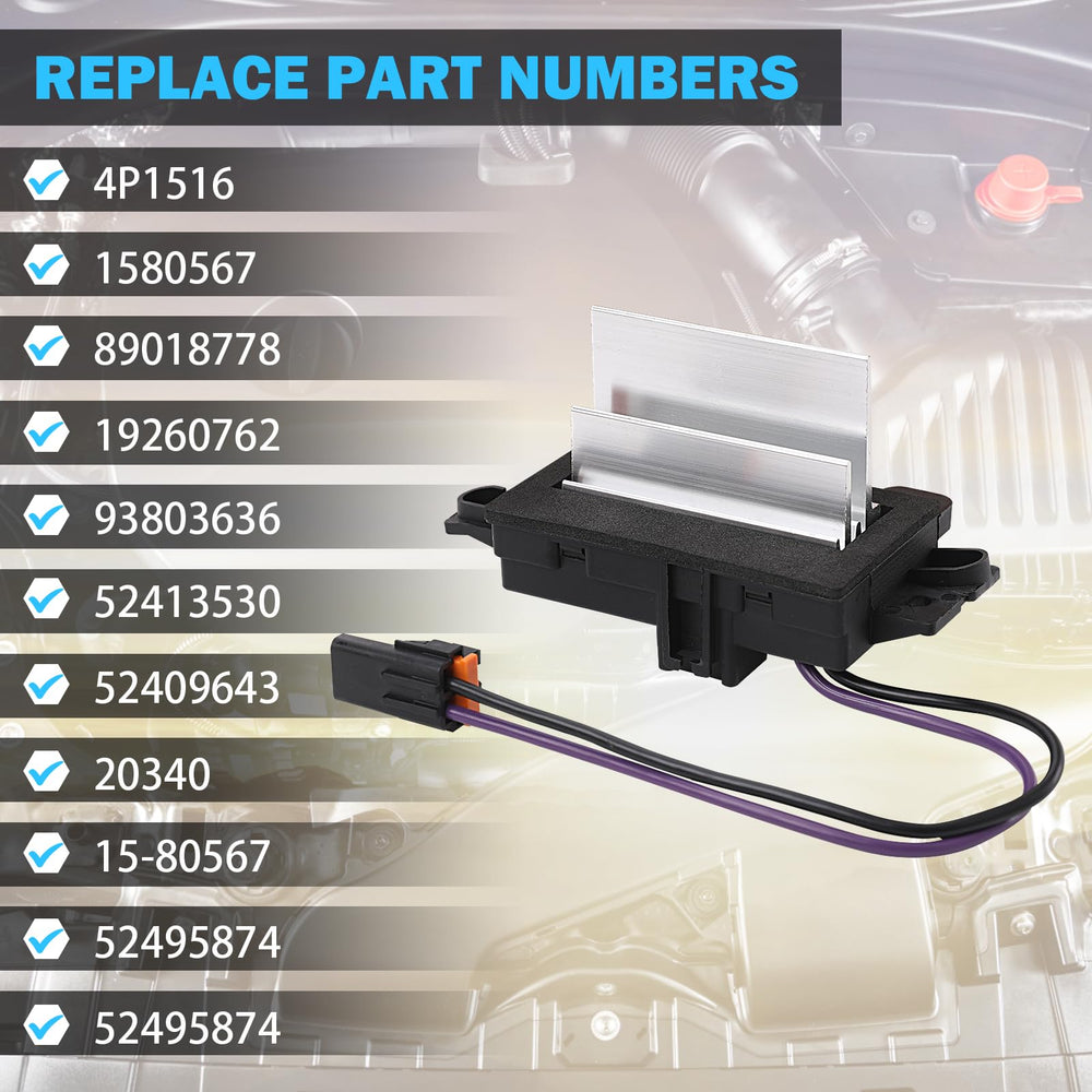 Installed MNJWS resistor in a Chevrolet Silverado to restore multi-speed airflow.