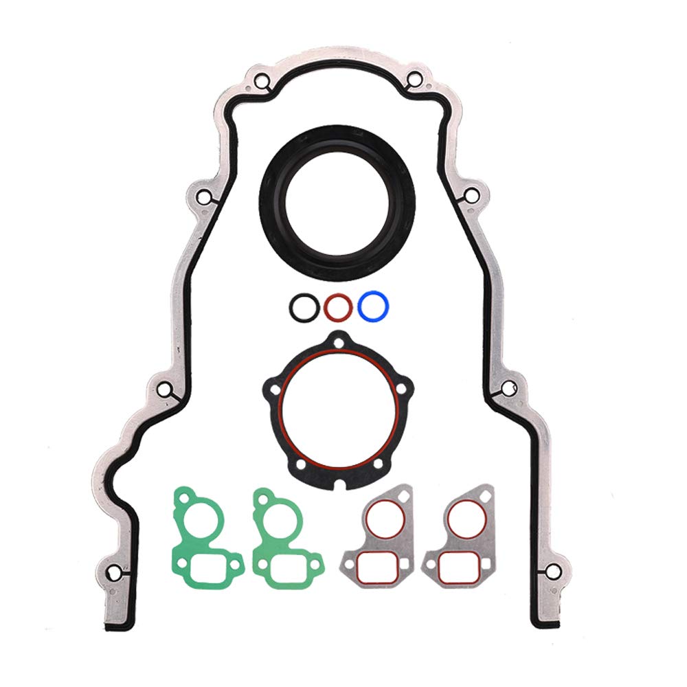 MNJWS timing cover gasket set assembly view for GM Vortec engines with precise fit