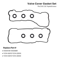 MNJWS valve cover gasket set installation ready for compatible Toyotas