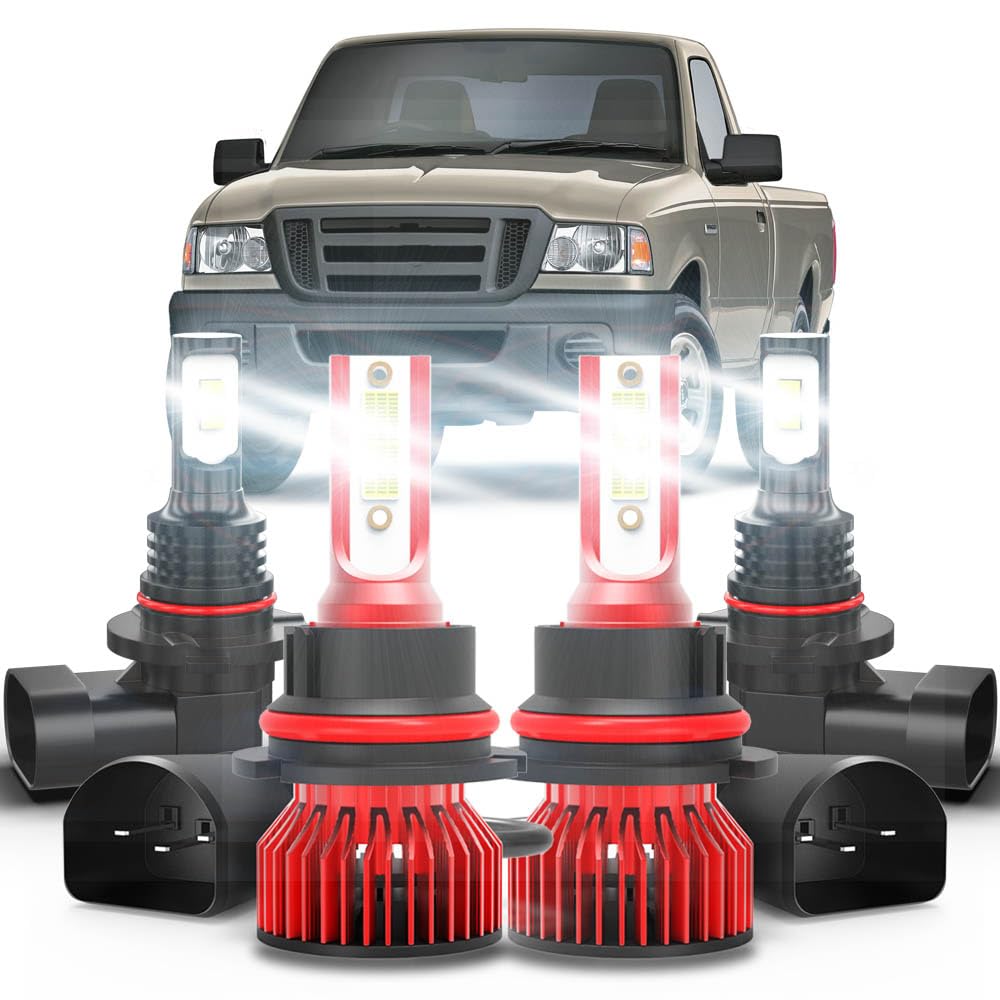 MNWHUC Ford Ranger 9007 high/low beam LED bulbs deliver brighter night driving.