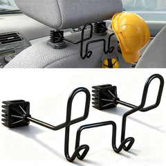 Moalaok hard hat holder upper hook secures two helmets on the truck seat.