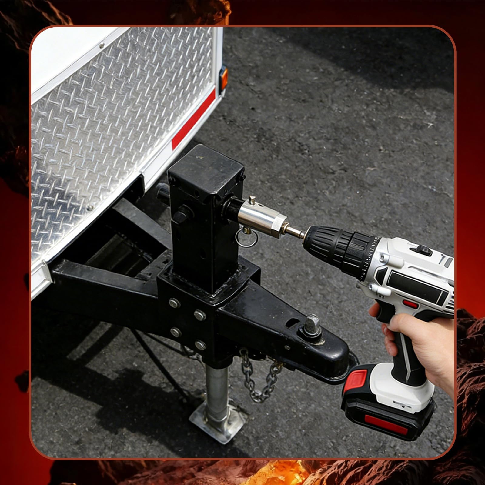 Moalaok enables quick lifting with cordless drills for easier jacking.