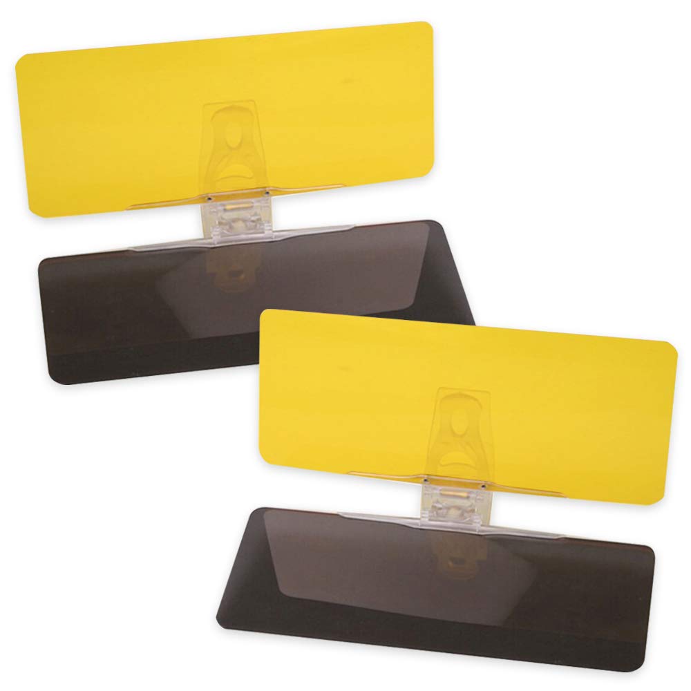Mobi Lock car sun visor pack of 2 for day and night visibility, glare reduction.