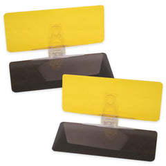 Mobi Lock car sun visor pack of 2 for day and night visibility, glare reduction.