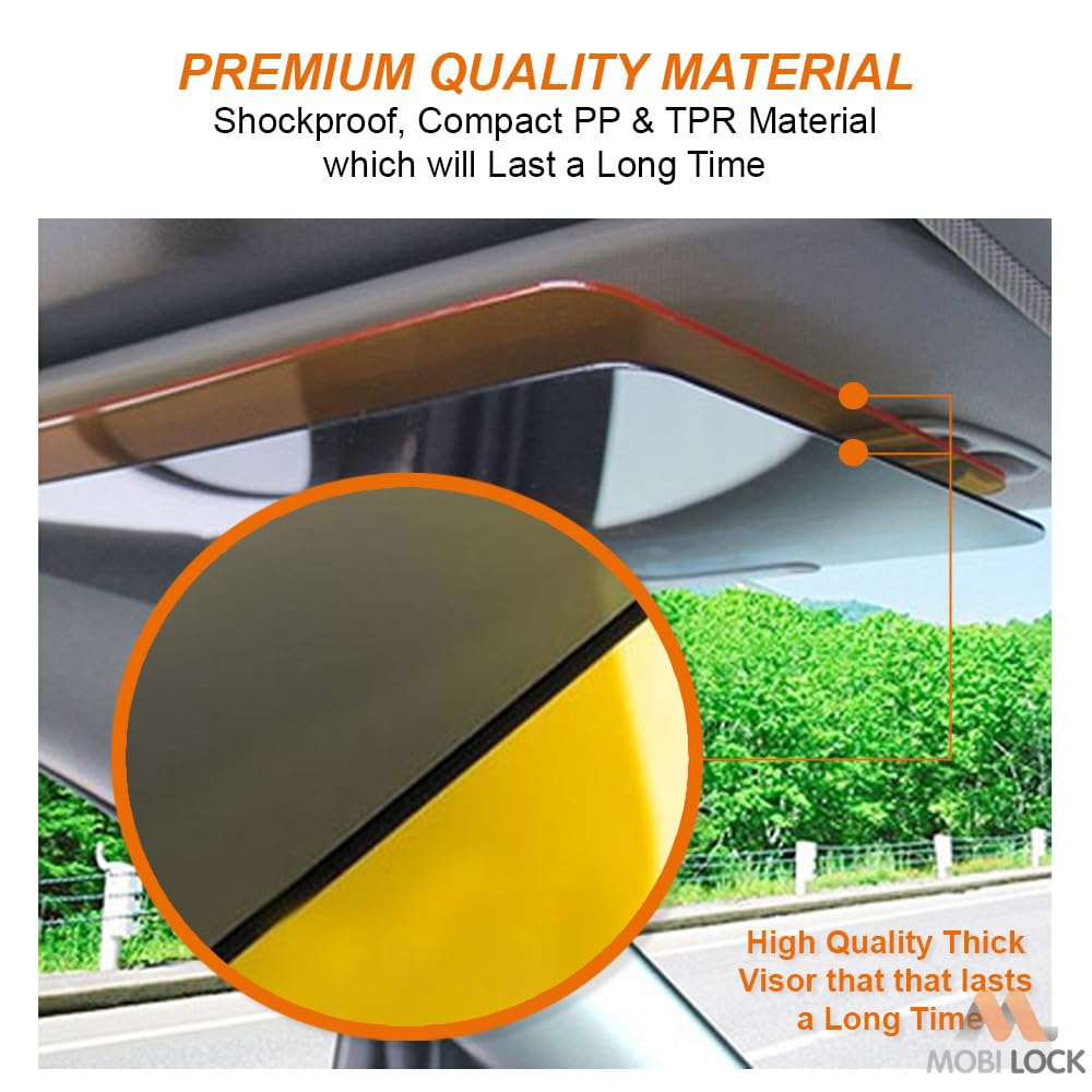 Mobi Lock eye comfort while driving on sunny or rainy days.