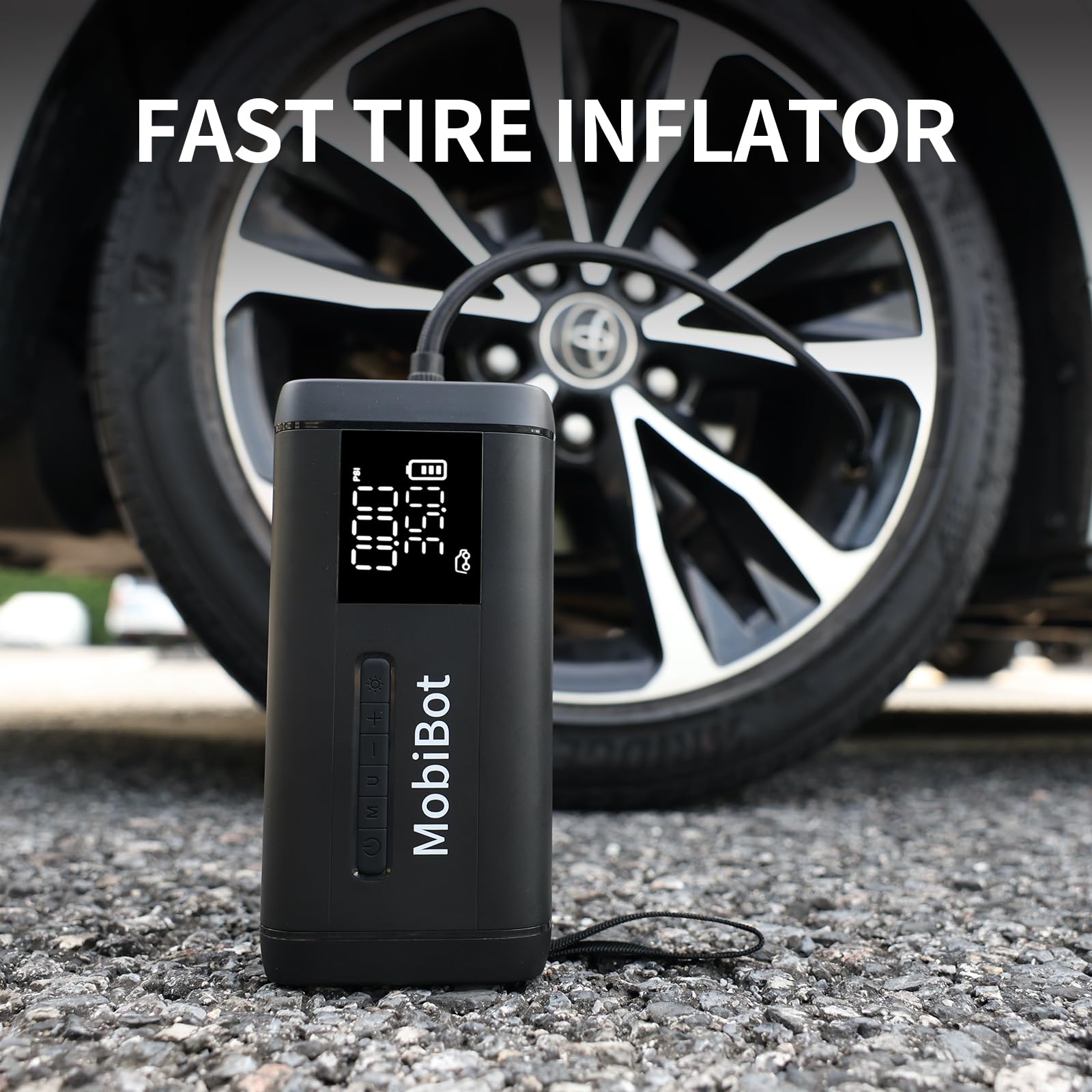 MobiBot 4000A 74Wh battery powers inflators and devices during trips