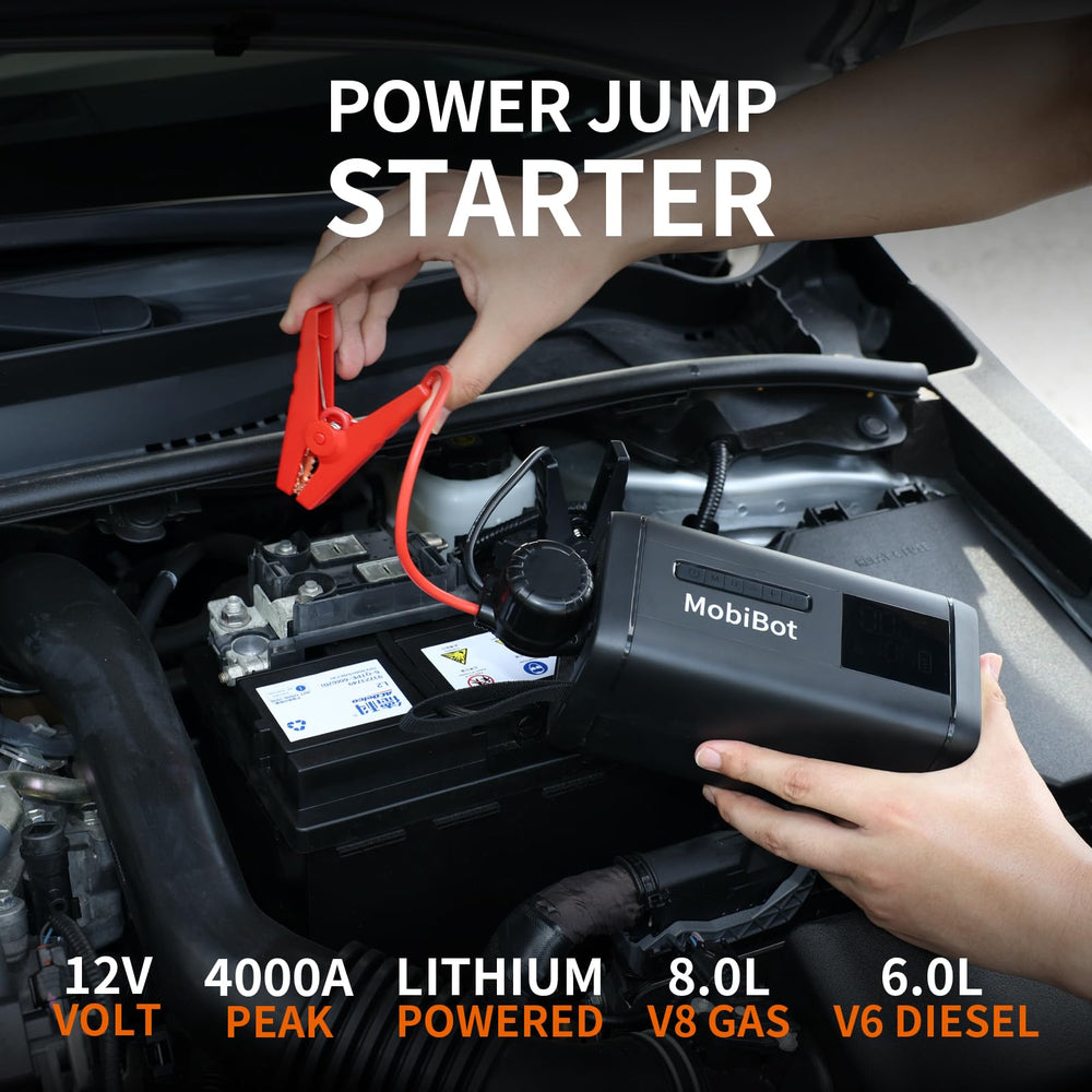 MobiBot 4000A LED display clearly shows charge level and diagnostics