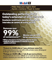 Close-up of synthetic blend media inside Mobil 1 M1-102A for contaminant removal