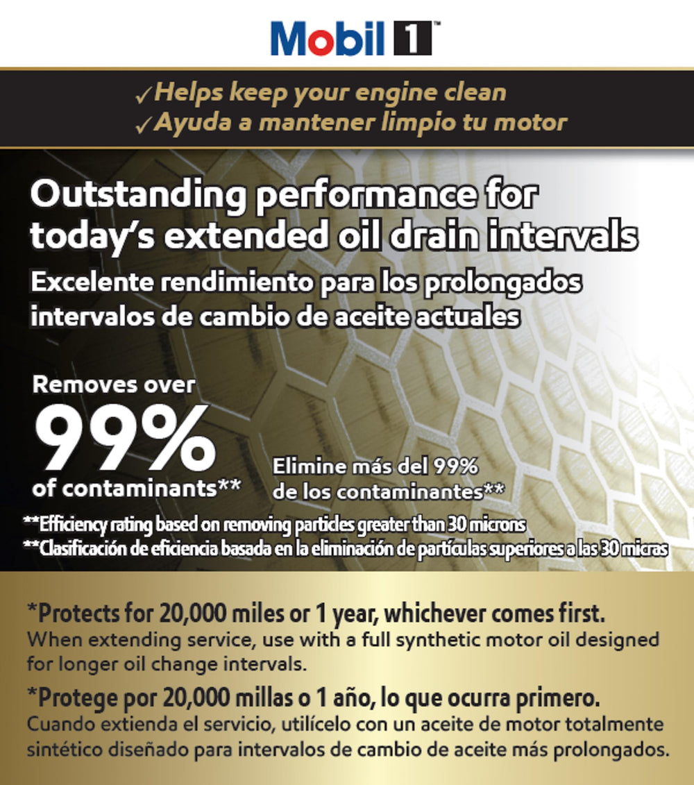 Mobil 1 M1-108A nitrile gasket detail for leak resistance.