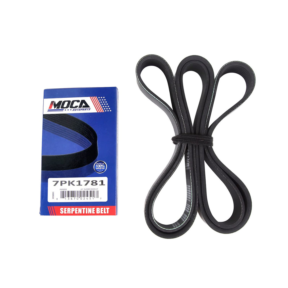 MOCA Autoparts 7PK1781 EPDM belt car-ready for Honda Accord fitment.