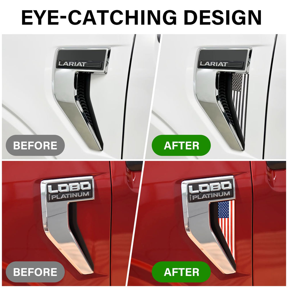 MOCHENT F150 flag decal close-up reveals textured edges and contrast.