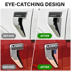 MOCHENT F150 flag decal close-up reveals textured edges and contrast.