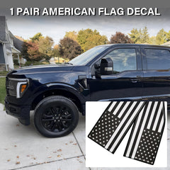 MOCHENT F150 flag decal side application demonstrates easy stick-on installation.