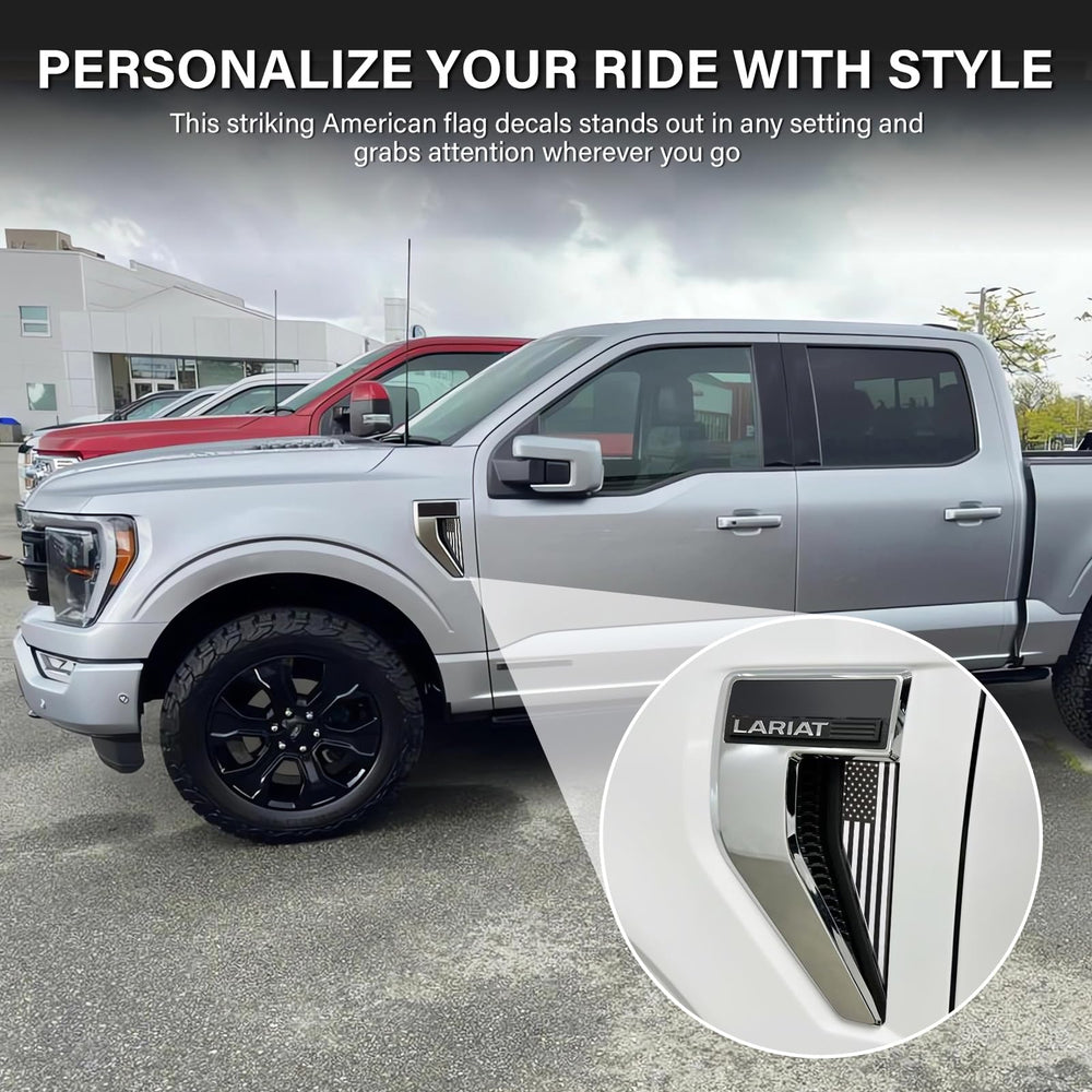 MOCHENT flag decal pair offers versatile placement options for your truck.