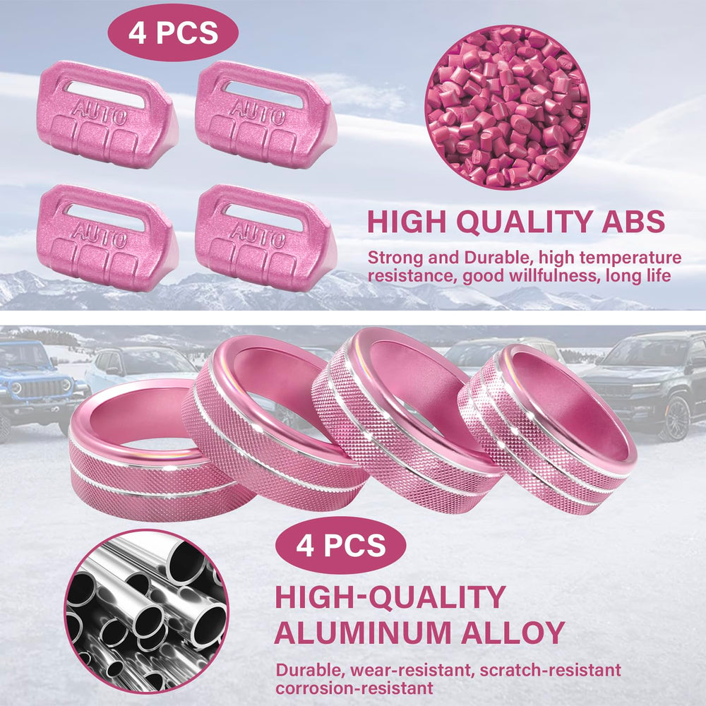 MOCHENT pink window switch knob cover for Gladiator JT complements rugged interior
