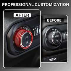 MOCHENT Gladiator JT red knob cover protects knobs with metallic luster.