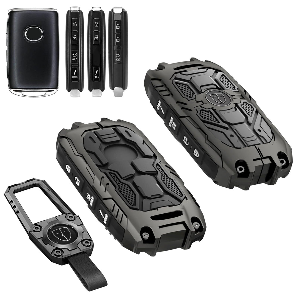 MOCHENT Mech Style gunmetal zinc alloy key fob cover for Mazda CX-5, front view showing sleek protection